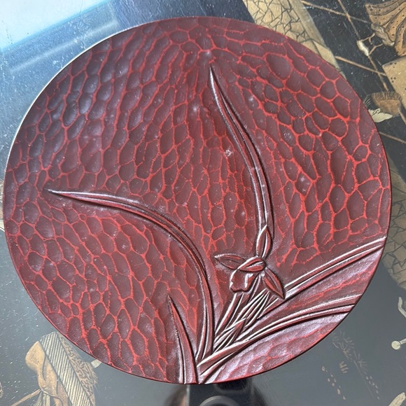 Handcrafted Red Textured Plate - Picture 1 of 1